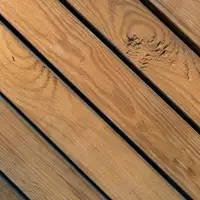 Houten vlonder naast beplanting